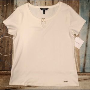 New Ellen Tracy Blouse Ecream